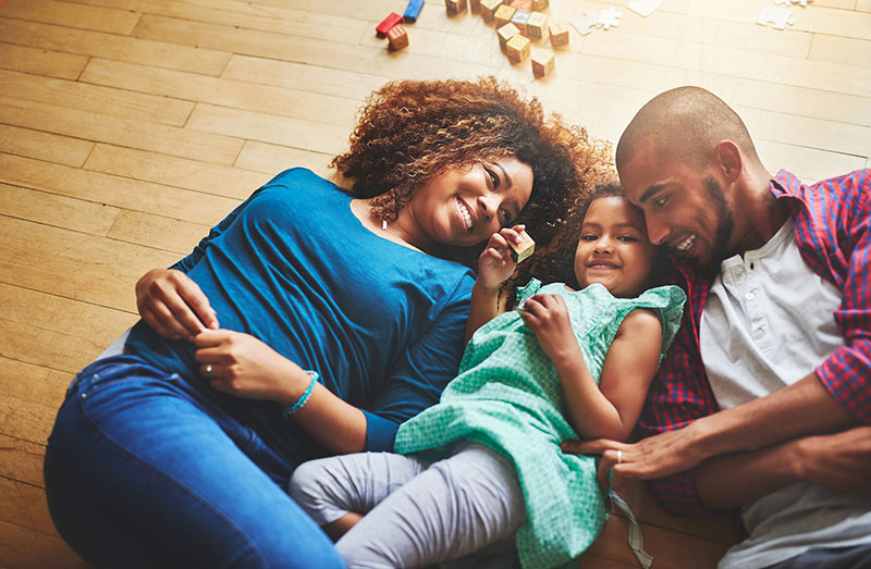 Cropped shot of a family of three spending quality time together